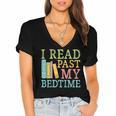 I Read Past My Bedtime Book Quote Humor Women's Jersey Short Sleeve Deep V-Neck Tshirt