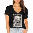 Read In Peace Skeleton Book Lover Bookworm Book Women's Jersey Short Sleeve Deep V-Neck Tshirt