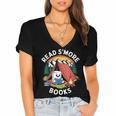 Read S'More Books Reading Camping Smores Kawaii S'Mores Women's Jersey Short Sleeve Deep V-Neck Tshirt Read S'More Books Reading Camping Smores Kawaii S'Mores Women's Jersey Short Sleeve Deep V-Neck Tshirt