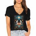 The Reader Bookish Cute Spooky Ghost Reading Book Tarot Card Women's Jersey Short Sleeve Deep V-Neck Tshirt The Reader Bookish Cute Spooky Ghost Reading Book Tarot Card Women's Jersey Short Sleeve Deep V-Neck Tshirt