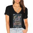 The Reader Tarot Card Book Dragon Romantasy Fantasy Bookish Women's Jersey Short Sleeve Deep V-Neck Tshirt