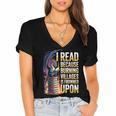 Reading Bookish Dragon Fantasy Women's Jersey Short Sleeve Deep V-Neck Tshirt