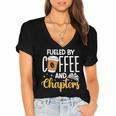 Reading Books Bookcase Book Club Bibliophile Women's Jersey Short Sleeve Deep V-Neck Tshirt