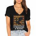 Reading Dragon Easily Distracted By Dragons And Books Women's Jersey Short Sleeve Deep V-Neck Tshirt Reading Dragon Easily Distracted By Dragons And Books Women's Jersey Short Sleeve Deep V-Neck Tshirt