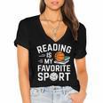 Reading Is My Favorite Sport Reading Book Lover Reader Women's Jersey Short Sleeve Deep V-Neck Tshirt Reading Is My Favorite Sport Reading Book Lover Reader Women's Jersey Short Sleeve Deep V-Neck Tshirt