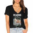 Reading Is My Favorite Sport Bookworm Women's Jersey Short Sleeve Deep V-Neck Tshirt Reading Is My Favorite Sport Bookworm Women's Jersey Short Sleeve Deep V-Neck Tshirt