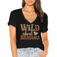 Reading Lover Wild About Reading Reading Books And Bookworm Women's Jersey Short Sleeve Deep V-Neck Tshirt