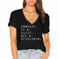 Reading Is a Right Not a Privilege Banned Books Women's Jersey Short Sleeve Deep V-Neck Tshirt Reading Is a Right Not a Privilege Banned Books Women's Jersey Short Sleeve Deep V-Neck Tshirt