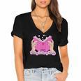 Reading Smut Is My Therapy Romance Book Reader Humor Women's Jersey Short Sleeve Deep V-Neck Tshirt