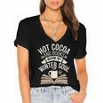 Reading All Winter Cozy Book Lover And Literary Escape Women's Jersey Short Sleeve Deep V-Neck Tshirt Reading All Winter Cozy Book Lover And Literary Escape Women's Jersey Short Sleeve Deep V-Neck Tshirt