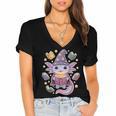 ReadsALOTL Cute Axolotl Book Lover Women's Jersey Short Sleeve Deep V-Neck Tshirt ReadsALOTL Cute Axolotl Book Lover Women's Jersey Short Sleeve Deep V-Neck Tshirt