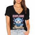 Readsolotl Kawaii Axolotl Book Lover Reading Women's Jersey Short Sleeve Deep V-Neck Tshirt Readsolotl Kawaii Axolotl Book Lover Reading Women's Jersey Short Sleeve Deep V-Neck Tshirt