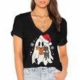 Retro Ghost Reading Book With Cat Bookish Club Christmas Men Women Kids Women's Jersey Short Sleeve Deep V-Neck Tshirt Retro Ghost Reading Book With Cat Bookish Club Christmas Men Women Kids Women's Jersey Short Sleeve Deep V-Neck Tshirt