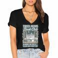 Retro Tired Moms Book Club Bookish Booktrovert Mother's Day Women's Jersey Short Sleeve Deep V-Neck Tshirt
