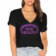 Romantasy Book Reader Aesthetic With Fantasy Feels Women's Jersey Short Sleeve Deep V-Neck Tshirt Romantasy Book Reader Aesthetic With Fantasy Feels Women's Jersey Short Sleeve Deep V-Neck Tshirt