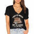 Romantasy I Dust My Shelves But My Books Are Still Filthy Women's Jersey Short Sleeve Deep V-Neck Tshirt Romantasy I Dust My Shelves But My Books Are Still Filthy Women's Jersey Short Sleeve Deep V-Neck Tshirt