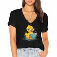 Rubber Duck Reading Book Reader Books Rubber Duckie Women's Jersey Short Sleeve Deep V-Neck Tshirt Rubber Duck Reading Book Reader Books Rubber Duckie Women's Jersey Short Sleeve Deep V-Neck Tshirt