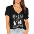Run Like Mr Collins Just Proposed Vintage Book Quote Women's Jersey Short Sleeve Deep V-Neck Tshirt