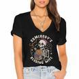 S Mut Book Spicy Romance Somebody's S Mut Reading Wife Women's Jersey Short Sleeve Deep V-Neck Tshirt