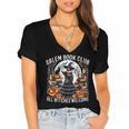 Salem Book Club Gothic Witch Vintage Halloween Art Women's Jersey Short Sleeve Deep V-Neck Tshirt Salem Book Club Gothic Witch Vintage Halloween Art Women's Jersey Short Sleeve Deep V-Neck Tshirt