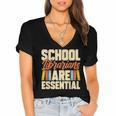 School Librarians Are Essential Library Book Lover Librarian Women's Jersey Short Sleeve Deep V-Neck Tshirt