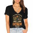 Senior 2026 Final Chapter Retro Book Lover Last First Day Women's Jersey Short Sleeve Deep V-Neck Tshirt