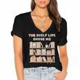 The Shelf Life Chose Me Bookstore Reading Lover Graphic Women's Jersey Short Sleeve Deep V-Neck Tshirt The Shelf Life Chose Me Bookstore Reading Lover Graphic Women's Jersey Short Sleeve Deep V-Neck Tshirt