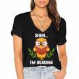 Shhh I'm Reading World Book Day Costume 2026 Kids Women's Jersey Short Sleeve Deep V-Neck Tshirt