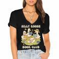 Silly-Goose Book Club Goose And Book Lovers Women's Jersey Short Sleeve Deep V-Neck Tshirt Silly-Goose Book Club Goose And Book Lovers Women's Jersey Short Sleeve Deep V-Neck Tshirt