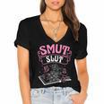 SMUT Slut Provocative Literature Book Club Book Reading Women's Jersey Short Sleeve Deep V-Neck Tshirt SMUT Slut Provocative Literature Book Club Book Reading Women's Jersey Short Sleeve Deep V-Neck Tshirt
