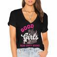 Smutty Book Merch Good Girls Read Dirty Books Smut Readers Women's Jersey Short Sleeve Deep V-Neck Tshirt Smutty Book Merch Good Girls Read Dirty Books Smut Readers Women's Jersey Short Sleeve Deep V-Neck Tshirt