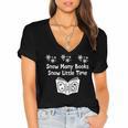 Snow Many Books Snow Little Time Reading Christmas Book Club Women's Jersey Short Sleeve Deep V-Neck Tshirt Snow Many Books Snow Little Time Reading Christmas Book Club Women's Jersey Short Sleeve Deep V-Neck Tshirt