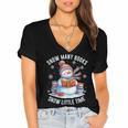 Snowman Reading Snow Many Books Snow Little Time Winter Women's Jersey Short Sleeve Deep V-Neck Tshirt Snowman Reading Snow Many Books Snow Little Time Winter Women's Jersey Short Sleeve Deep V-Neck Tshirt