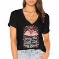 Sorry This Is a Date With My Book Valentine Women's Jersey Short Sleeve Deep V-Neck Tshirt