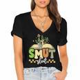 Spicy Book Lover Smut Slut Romance Reading Librarian Women's Jersey Short Sleeve Deep V-Neck Tshirt Spicy Book Lover Smut Slut Romance Reading Librarian Women's Jersey Short Sleeve Deep V-Neck Tshirt