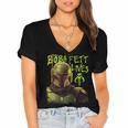 Star Wars The Book Of Boba Fett Neon Boba Fett Lives Poster Women's Jersey Short Sleeve Deep V-Neck Tshirt