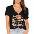 My Summer Is All Booked Book Lover Reading Vacation 2025 Women's Jersey Short Sleeve Deep V-Neck Tshirt My Summer Is All Booked Book Lover Reading Vacation 2025 Women's Jersey Short Sleeve Deep V-Neck Tshirt