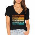 I Survived Reading Banned Books All I Got Was Smarter Women's Jersey Short Sleeve Deep V-Neck Tshirt