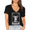 Tarot Card Vintage Whippet Dog Book Lover The Reader Women's Jersey Short Sleeve Deep V-Neck Tshirt