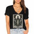 Tarot Cards Guide Book Esoteric Mysticism Clothing Tarot Card Justice Women's Jersey Short Sleeve Deep V-Neck Tshirt