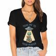 Teacher Alien Books UFO Reading Take Me To Your Reader Women's Jersey Short Sleeve Deep V-Neck Tshirt Teacher Alien Books UFO Reading Take Me To Your Reader Women's Jersey Short Sleeve Deep V-Neck Tshirt