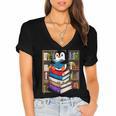 Teacher Librarian Kawaii Penguin Book Lover Penguin Women's Jersey Short Sleeve Deep V-Neck Tshirt Teacher Librarian Kawaii Penguin Book Lover Penguin Women's Jersey Short Sleeve Deep V-Neck Tshirt