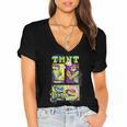 Teenage Mutant Ninja Turtles Retro Neon Comic Book Panels Women's Jersey Short Sleeve Deep V-Neck Tshirt Teenage Mutant Ninja Turtles Retro Neon Comic Book Panels Women's Jersey Short Sleeve Deep V-Neck Tshirt