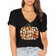 Thanksgiving Fall Books Pumpkins Vintage Library Teacher Kid Women's Jersey Short Sleeve Deep V-Neck Tshirt Thanksgiving Fall Books Pumpkins Vintage Library Teacher Kid Women's Jersey Short Sleeve Deep V-Neck Tshirt