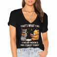 That's What I Do I Read Books And Forget Things Love Books Women's Jersey Short Sleeve Deep V-Neck Tshirt