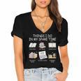 Things I Do In My Spare Time Read Books Buy Books Women's Jersey Short Sleeve Deep V-Neck Tshirt