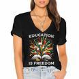 History Book Education Freedom Teacher Women Men Kids Women's Jersey Short Sleeve Deep V-Neck Tshirt