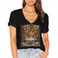 History Month Black Afro Girl Women Book Lovers Flower Women's Jersey Short Sleeve Deep V-Neck Tshirt