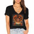 History Month Black Afro Girl Women Book Lovers Women's Jersey Short Sleeve Deep V-Neck Tshirt