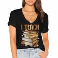 History Month I Teach Melanin Book Black Teacher Women's Jersey Short Sleeve Deep V-Neck Tshirt History Month I Teach Melanin Book Black Teacher Women's Jersey Short Sleeve Deep V-Neck Tshirt